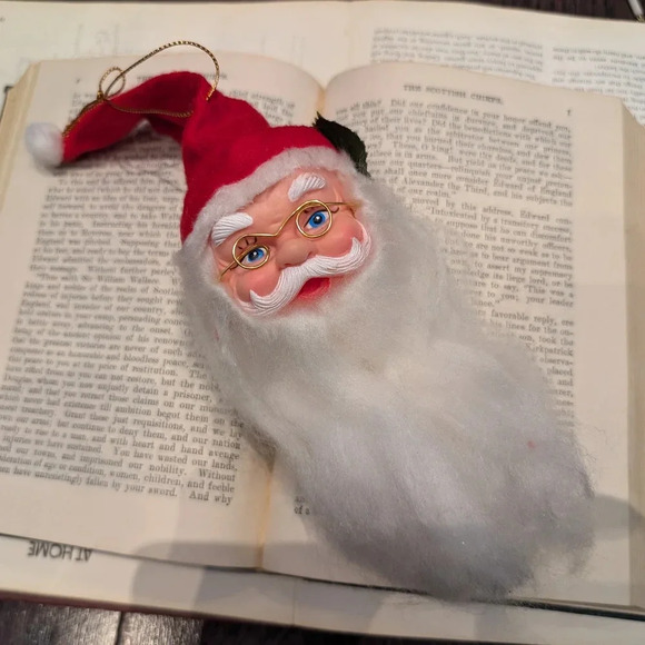 Vintage Red and White Santa Claus Head Ornament - Picture 2 of 7